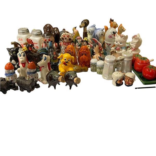 Massive Collection of Assorted Salt & Pepper Shakers Multiple Designs & Styles