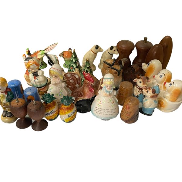 Huge Collection of Assorted Salt & Pepper Shakers Multiple Designs & Styles
