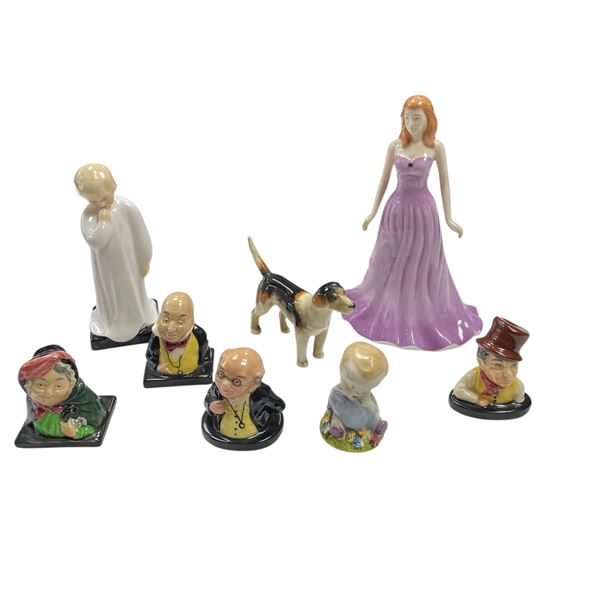 Collection of Assorted Royal Doulton Figurines & Beswick Dog