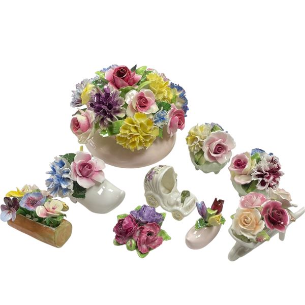 Vintage Porcelain or Bone China Floral Arrangements British Manufacturers