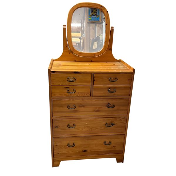Pine Dresser with Mirror Contents Included