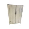 Image 1 : Vintage Rustic Double Door Barnboard Storage Cabinet with Shelves Cream Coloured
