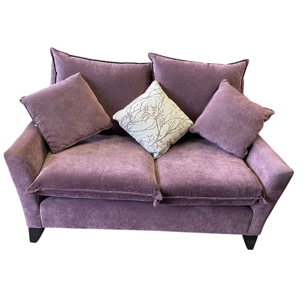 Mauve Couch Potato by Sofa Co.  dimensions Length: 58 in, Width: 36 IN & Height: 33.5 IN