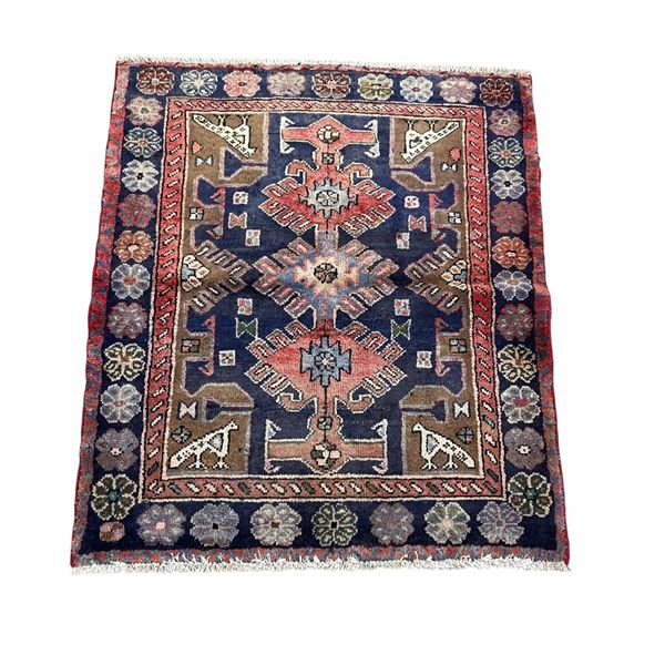 100% Hand Knotted Made In Iran Tarom (Zanjan) 3.4' x 2.10' Geometric Map Fluffy Carpet w Beauty Colo