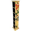 Image 1 : Contemporary Folk Art Floor Standing Bookcase Caved & Painted Floral Motif 8x7.5x45-Inch