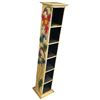 Image 2 : Contemporary Folk Art Floor Standing Bookcase Caved & Painted Floral Motif 8x7.5x45-Inch