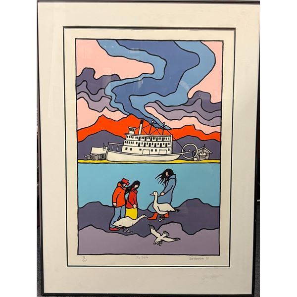 "The Tutshi" signed by Ted Harrison 1982 - 78/150 Framed Limited Print w/ COA
