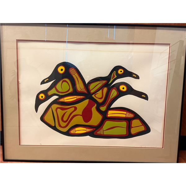 "Family of Owls" by Norvell Morrisseau # 61/61 Framed Limited Print