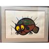 Image 1 : "Owl" by Norvell Morrisseau # 11/70 Framed Limited Print