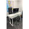 Image 4 : GLASS TOP WHITE DESK/WORKSTATION WITH 25" HP MONITOR, MOBILE OFFICE CHAIR & WIRELESS KEYBOARD