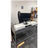 Image 1 : GREY DESK WITH 27" LG MONITOR & MOBILE OFFICE CHAIR