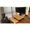 Image 2 : POWERED ADJUSTABLE HEIGHT UPLIFT DESK WITH 34" LG MONITOR & MOBILE OFFICE CHAIR