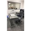 Image 1 : GREY OFFICE DESK APPROX 52" X 24" X 30" WITH MOBILE OFFICE CHAIR