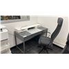 Image 1 : GREY OFFICE DESK APPROX 52" X 24" X 30" WITH MOBILE OFFICE CHAIR