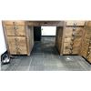 Image 3 : PAIR OF RUSTIC WOOD OFFICE DESKS APPROX 62"L X 28"D X 31"H, 4 DRAWER FILING CABINET, PAIR OF BLACK