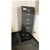 Image 6 : PAIR OF RUSTIC WOOD OFFICE DESKS APPROX 62"L X 28"D X 31"H, 4 DRAWER FILING CABINET, PAIR OF BLACK