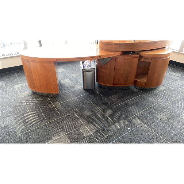 3 PC EXECUTIVE OFFICE SET- DESK, WALL UNIT & SIDEBOARD *CONTENTS NOT INCLUDED*