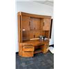 Image 2 : 3 PC EXECUTIVE OFFICE SET- DESK, WALL UNIT & SIDEBOARD *CONTENTS NOT INCLUDED*