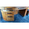 Image 4 : 3 PC EXECUTIVE OFFICE SET- DESK, WALL UNIT & SIDEBOARD *CONTENTS NOT INCLUDED*
