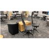 Image 3 : PAIR OF WOODEN MOBILE LOCKING PEDESTALS, 2 MOBILE OFFICE CHAIRS & PADDED OFFICE CHAIR