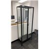 Image 1 : 2 DOOR BLACK METAL/GLASS LOCKING CABINET WITH KEYS APPROX 27"W X 15"D X 69"H