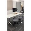 Image 3 : CONTENTS OF OFFICE- DESK, MONITOR, MOBILE 3 TIER CARTS, ARTWORK, 2 MOBILE OFFICE CHAIRS,