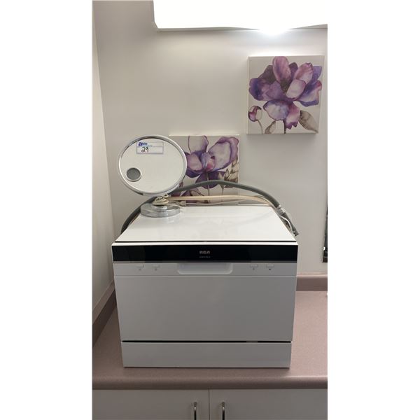 RCA RDW3208-B COUNTERTOP PORTABLE DISHWASHER, VANITY MIRROR & GARBAGE CAN