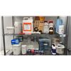 Image 3 : MOBILE 5 TIER METRO RACK WITH ASSORTED GROW INDUSTRY CHEMICALS & 2 WHITE STORAGE BINS
