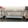 Image 1 : STAINLESS STEEL PREP TABLE APPROX 60'L X 24'D X 35"H & TRINITY STAINLESS STEEL PREP TABLE