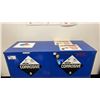 Image 1 : BLUE WOODEN CORROSIVE STORAGE CABINET APPROX 47"L X 18"D X 18"H