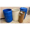 Image 3 : LARGE GROUP OF ASSORTED WHITE PLASTIC BINS OF COMMERCIAL GROW CHEMICALS & ASSORTED BARRELS