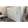 Image 1 : 3 WHITE 2 DOOR STORAGE CABINETS- EACH MEASURES APPROX 39"W X 24"D X 79"H