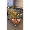 Image 2 : 3 TIER MOBILE METRO STYLE CART WITH ASSORTED VINTAGE TUPPERWARE