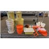 Image 3 : 3 TIER MOBILE METRO STYLE CART WITH ASSORTED VINTAGE TUPPERWARE