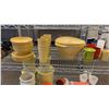 Image 4 : 3 TIER MOBILE METRO STYLE CART WITH ASSORTED VINTAGE TUPPERWARE
