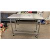 Image 1 : 2 TIER STAINLESS STEEL PREP TABLE APPROX 49.5"W X 24"D X 39"H