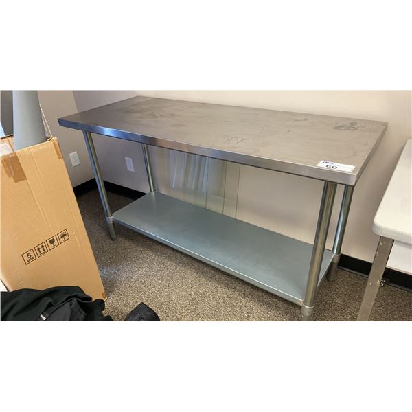 2 TIER STAINLESS STEEL PREP TABLE APPROX 60"L X 24"D X 35"H