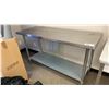 Image 1 : 2 TIER STAINLESS STEEL PREP TABLE APPROX 60"L X 24"D X 35"H