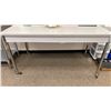 Image 2 : MOBILE TABLE WITH CONTENTS- GROW CHEMICALS, SKULL BOWL DECORATION, EMPTY HELIUM TANK *TABLE HAS