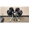 Image 1 : PAIR OF BOWFLEX ADJUSTABLE DUMBBELLS WITH STAND