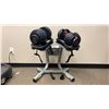Image 2 : PAIR OF BOWFLEX ADJUSTABLE DUMBBELLS WITH STAND