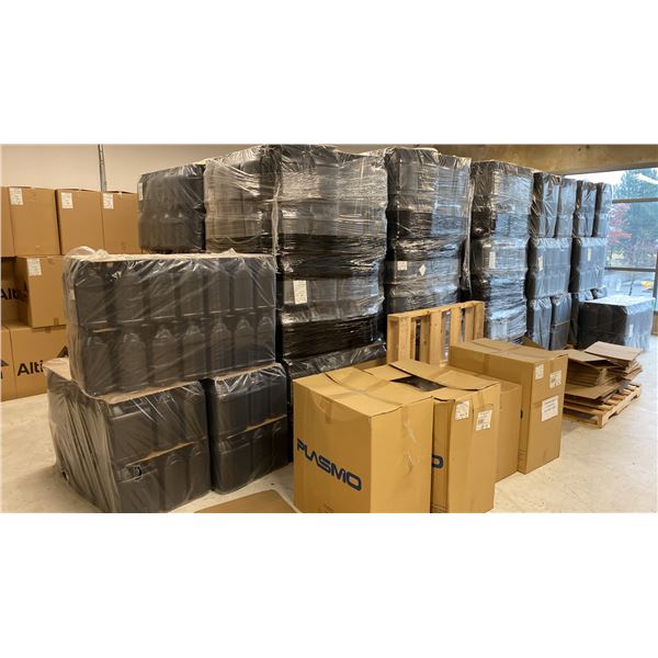 LARGE GROUP OF EMPTY COMMERCIAL PLASTIC JUGS & SCREW CAPS
