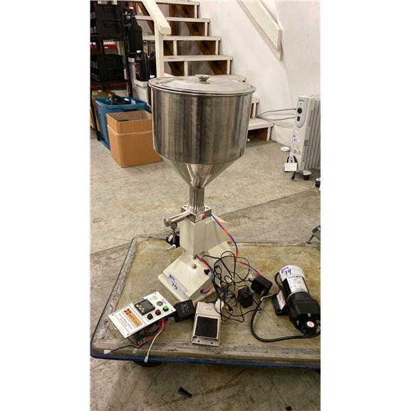 COMMERCIAL LIQUID FILLING MACHINE WITH ACCESSORIES *CART NOT INCLUDED*