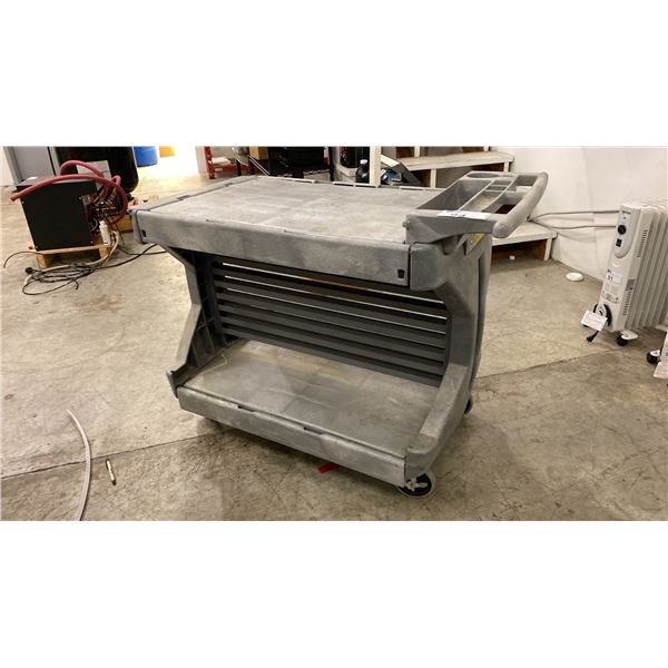 AKRO-MILS GREY MOBILE UTILITY CART WITH FOLD DOWN SIDES