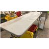 Image 5 : 8' GREY FOLDING TABLE, 4 TIER METAL SHELF & 2 STORAGE BINS WITH ADDITIONAL LIDS