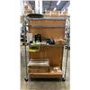 Image 2 : 4 TIER MOBILE RACK WITH CONTENTS APPROX 48"W X 18"D X 76"H