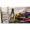 Image 2 : SHELF OF ASSORTED ITEMS- DEWALT DRILL, CASTORS, SMALL HEATERS, BOLT CUTTERS & MORE