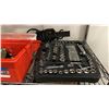 Image 2 : SHELF OF ASSORTED TOOLS, HEAT GUN, PORTER CABLE DRILL, SOCKET SET & MORE