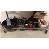 Image 1 : SHELF OF ASSORTED PUMPS, WALKIE TALKIES, TAG GUN, EYE WASH STATION & MORE