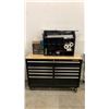 Image 2 : HUSKY BLACK WOOD TOP MOBILE TOOL CHEST WITH ASSORTED CONTENTS APPROX 52"L X 18"D X 37"H *HAS KEYS*